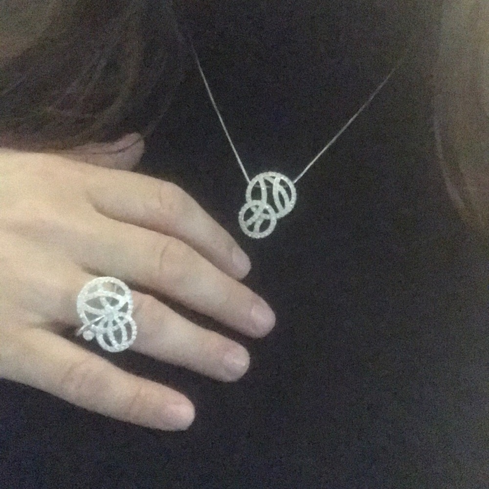 Swarovski necklace and ring